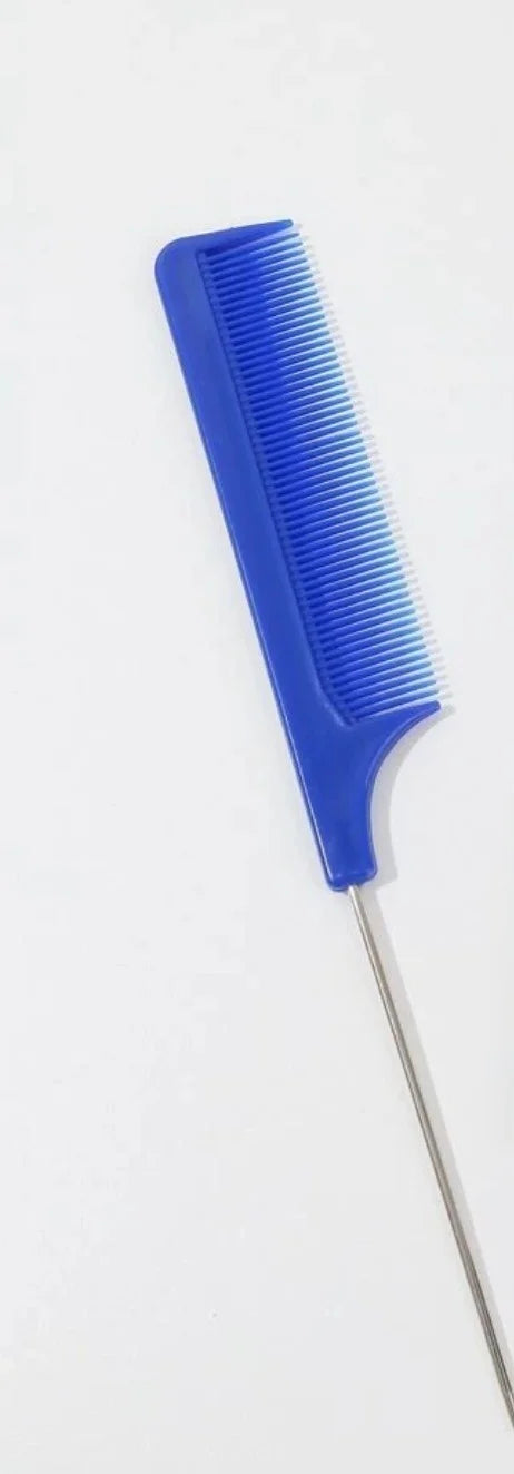 Metal Tail Comb - Blue