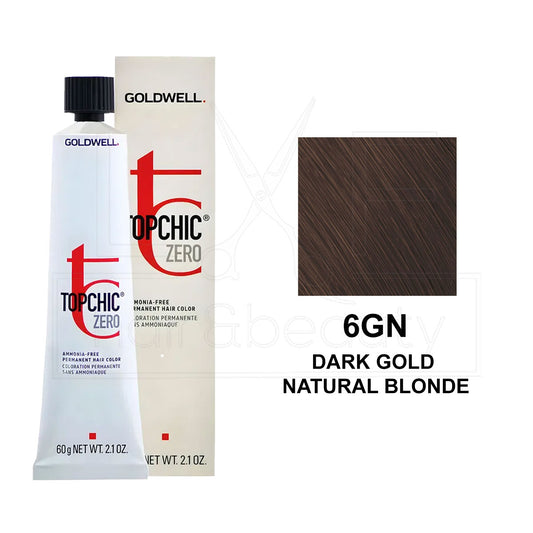 Topchic Zero Ammonia-Free Permanent Hair Color 6GN Dark Gold Natural Blonde 60ML