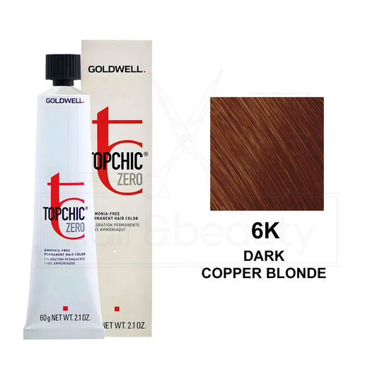 Topchic Zero Ammonia-Free Permanent Hair Color 6K Dark Copper Blonde 60ML