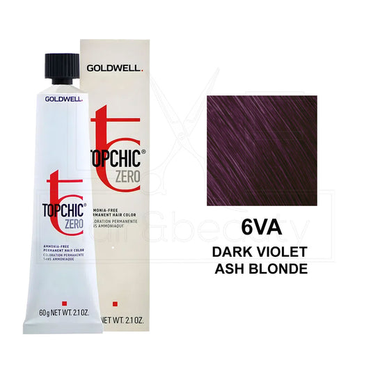 Topchic Zero Ammonia-Free Permanent Hair Color 6VA Dark Violet Ash Blonde 60ML