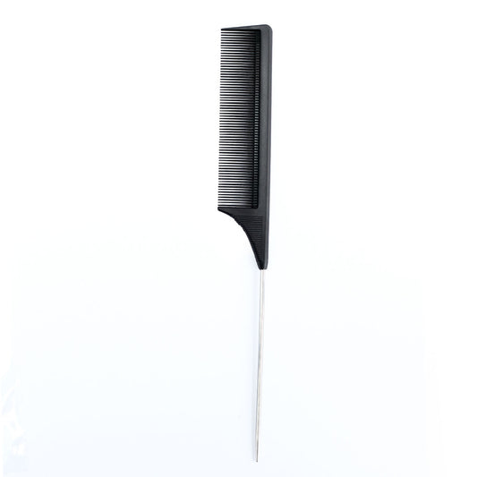 Professional Black Carbon Metal Tail Comb