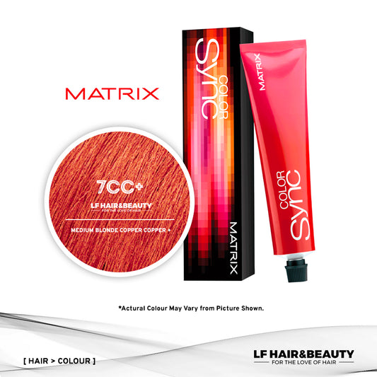 Matrix Color Sync Tone-On-Tone Hair Color 7CC+ Medium Blonde Copper Copper + 90ml