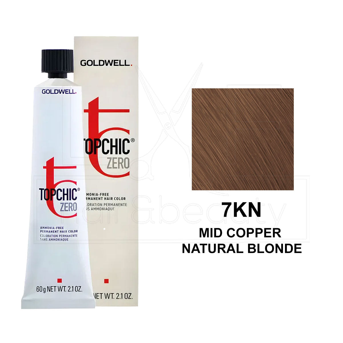 Topchic Zero Ammonia-Free Permanent Hair Color 7KN Mid Copper Natural Blonde 60ML