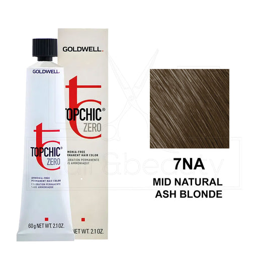 Topchic Zero Ammonia-Free Permanent Hair Color 7NA Mid Natural Ash Blonde 60ML