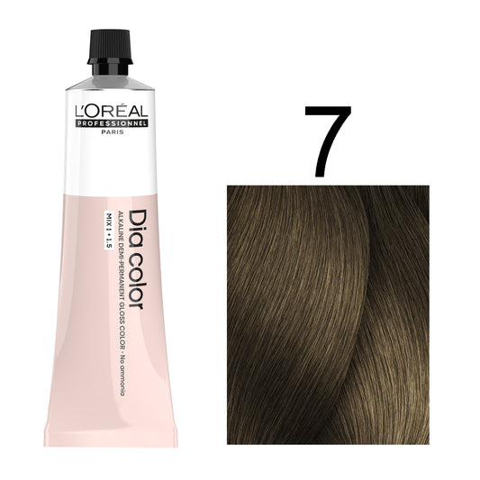 L'Oréal Professionnel Dia Color professional hair dye in shade 7 Blonde, 60ML tube, ammonia-free permanent color for natural medium blonde results