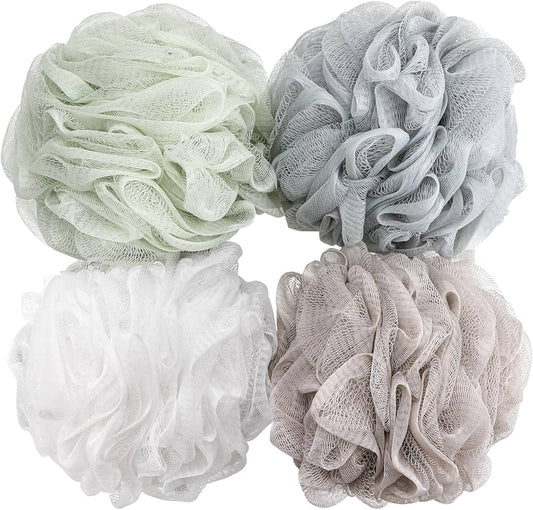 Yixin Bath Sponge Shower Loofah Mesh Pouf Bath Scrunchies Body Wash Assorted Colours