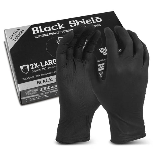 Black Shield Gloves 100Pc Large