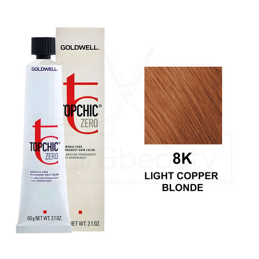 Topchic Zero Ammonia-Free Permanent Hair Color 8K Light Copper Blonde 60ML