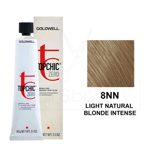Topchic Zero Ammonia-Free Permanent Hair Color 8NN Light Natural Blonde Intense 60ML