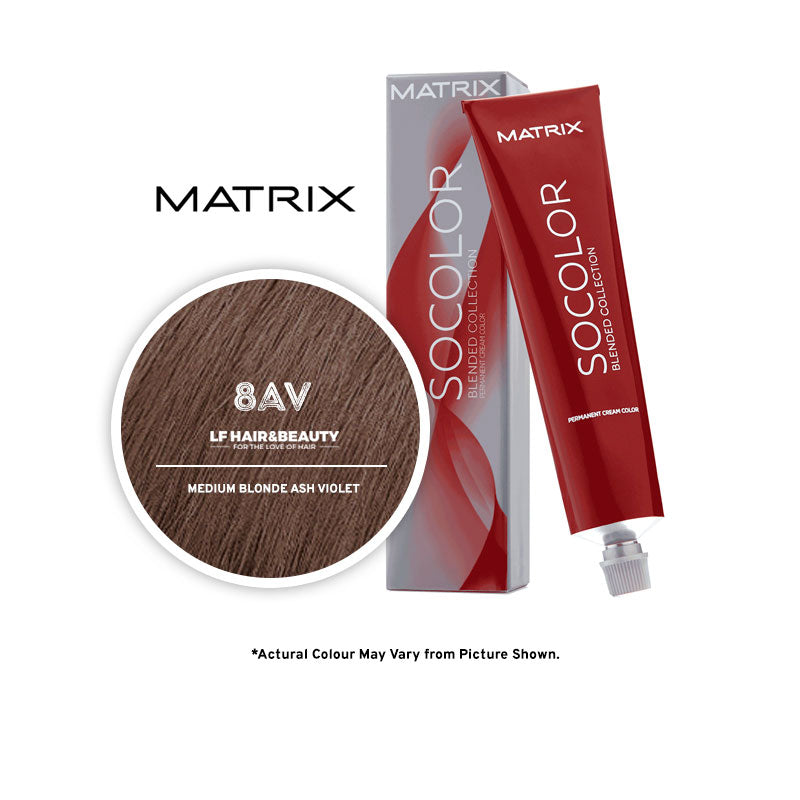 Matrix Socolor 8AV Medium Blonde Ash Violet 85G - LF Hair and Beauty ...