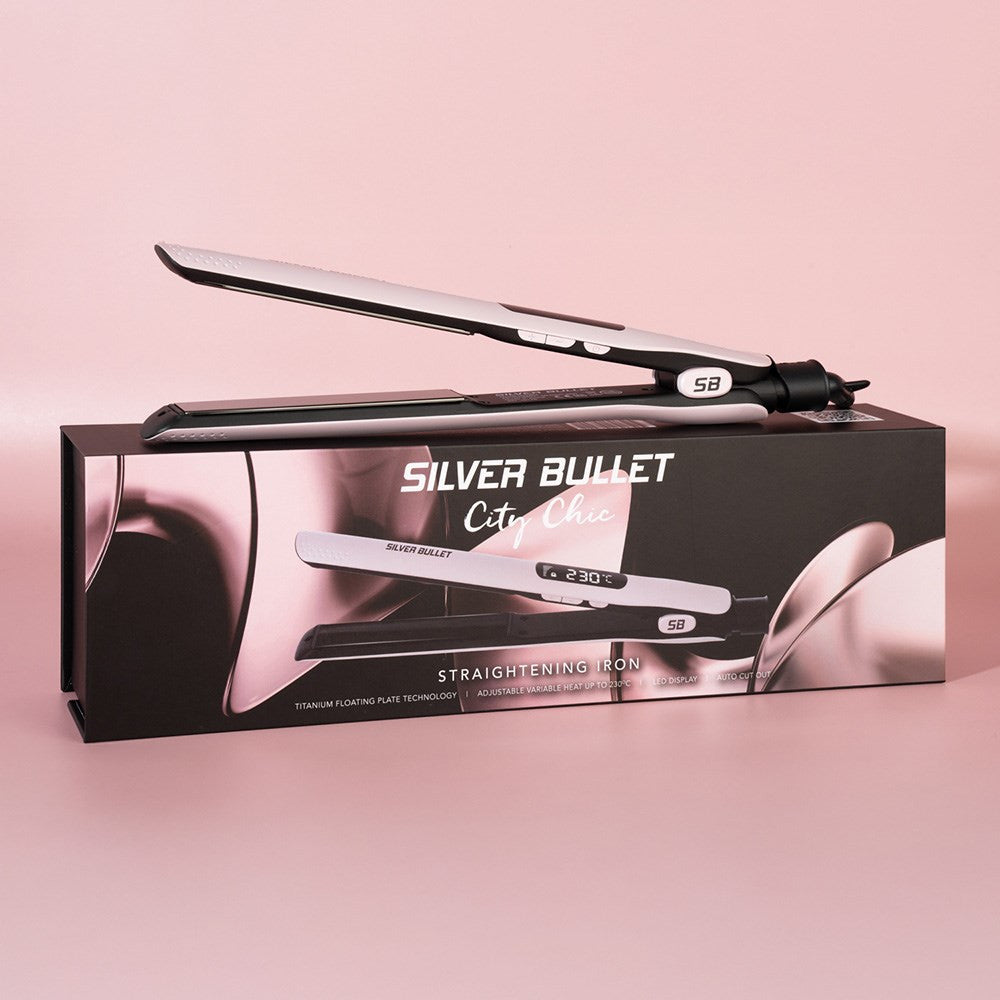 Silver Bullet City Chic Titanium Floating Plate Hair Straightener Pink