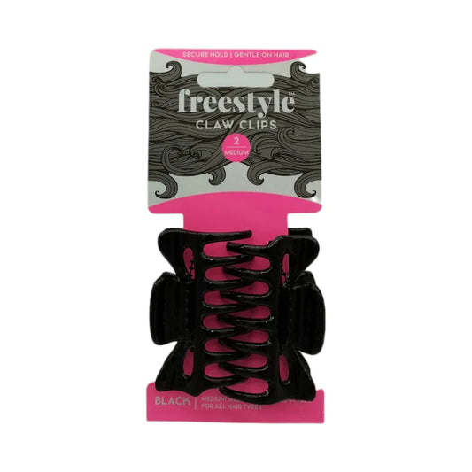 Freestyle Claw Clips Medium Black 2Pc