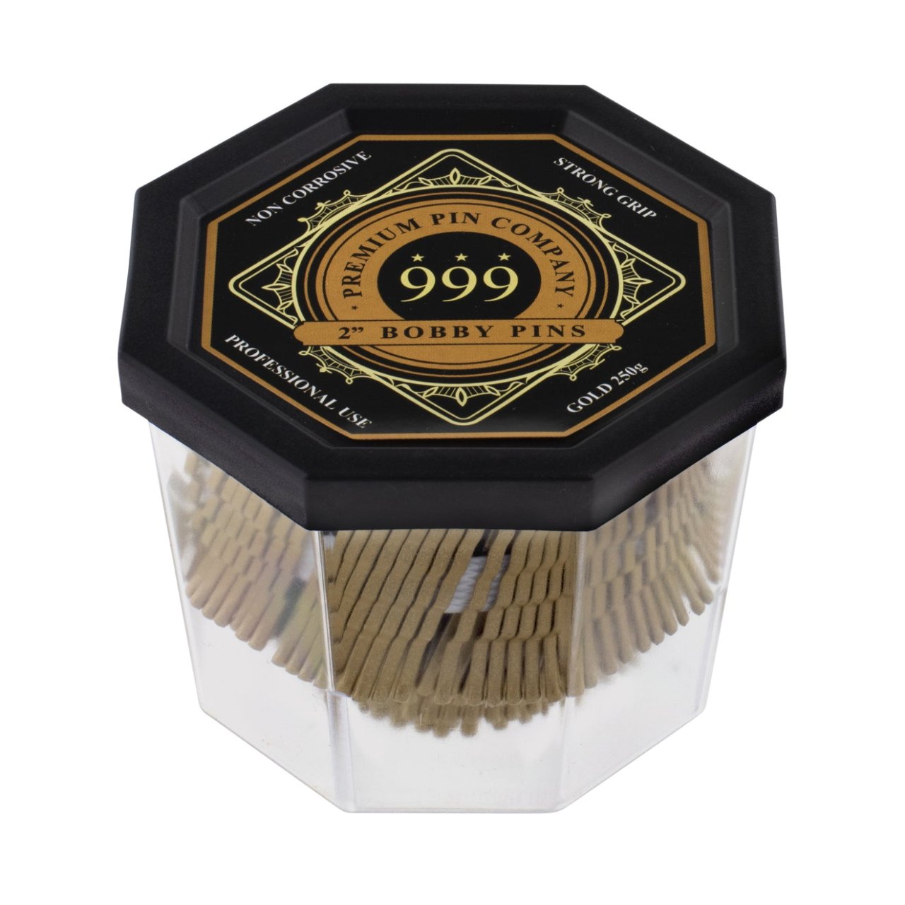 999 BOBBY PINS 2" GOLD 250G packaging