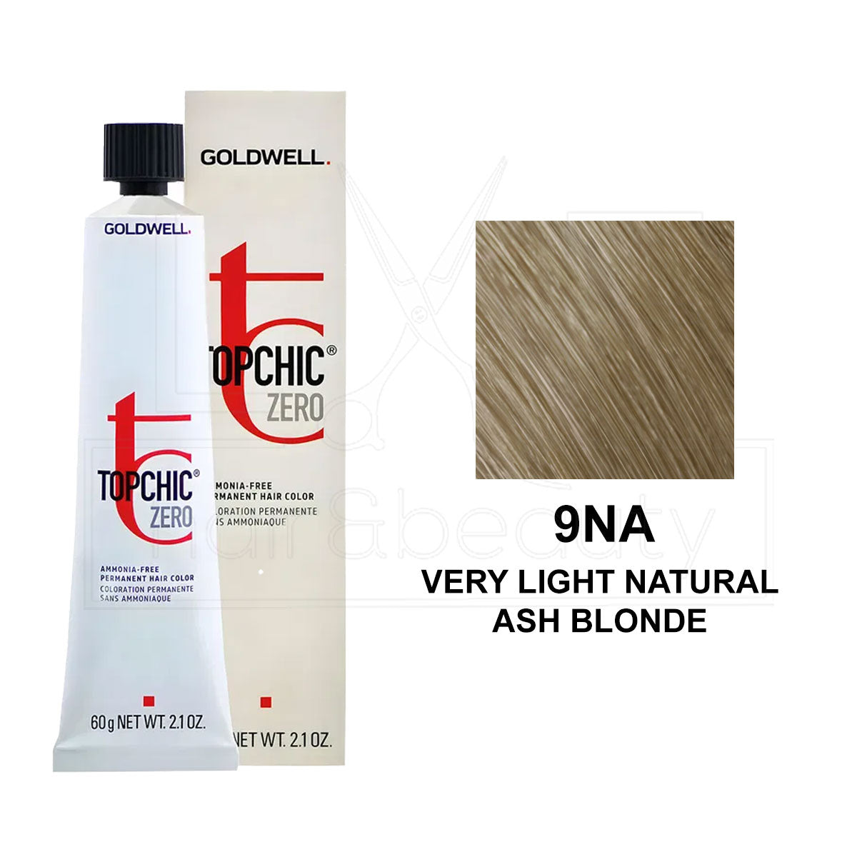 Topchic Zero Ammonia-Free Permanent Hair Color 9NA Very Light Natural Ash Blonde 60ML