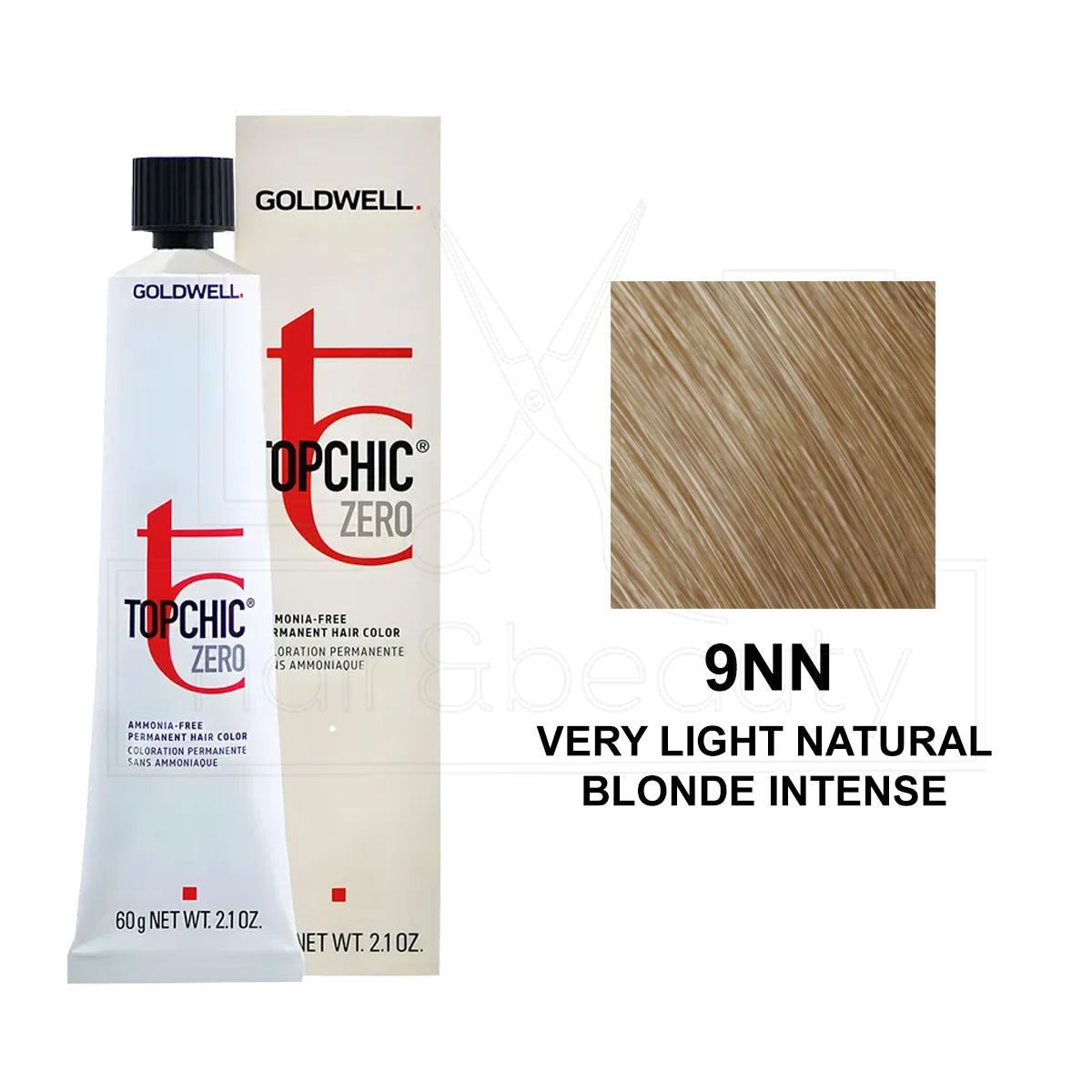 Topchic Zero Ammonia-Free Permanent Hair Color 9NN Very Light Natural Blonde Intense 60ML