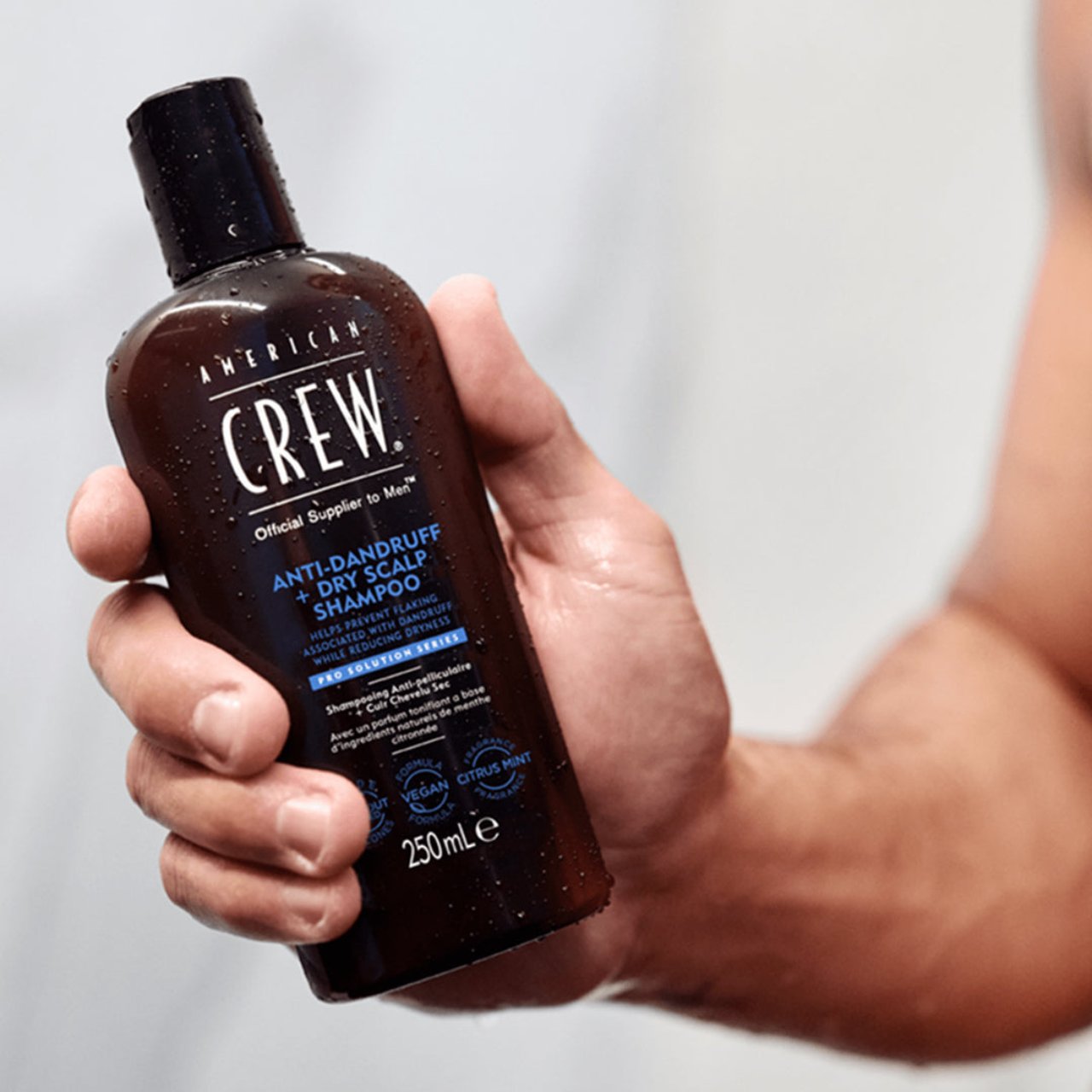 American Crew Anti-Dandruff Shampoo applied to hair