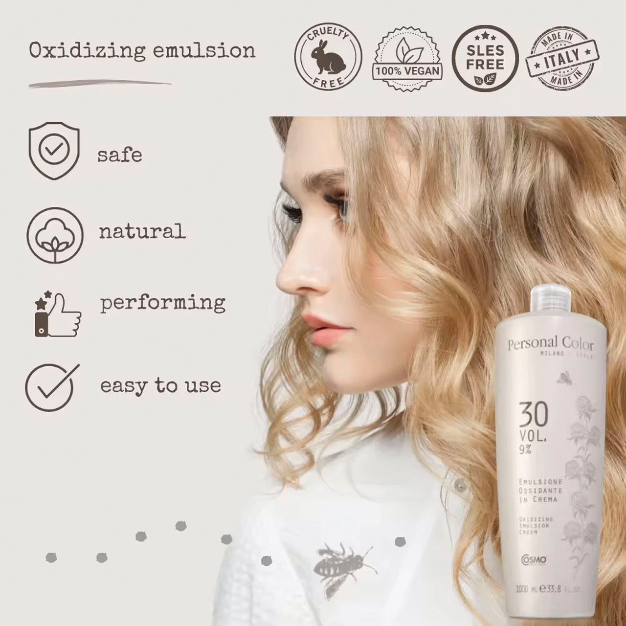 Applying PERSONAL COLOR CREAM PEROXIDE - 40 VOL 12% mixture to hair