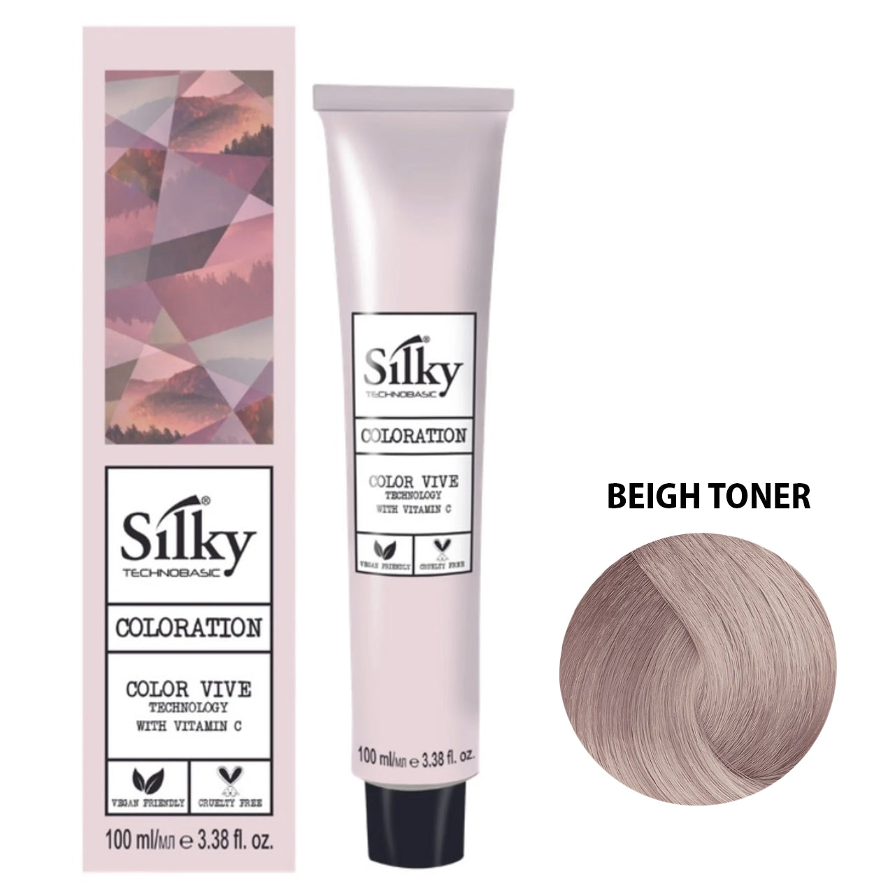 Applying SILKY COLOUR BEIGE TONER to hair