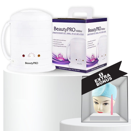 Beauty Pro Wax Heater 1000Cc ** Free Gift Tweezer and Head Band**