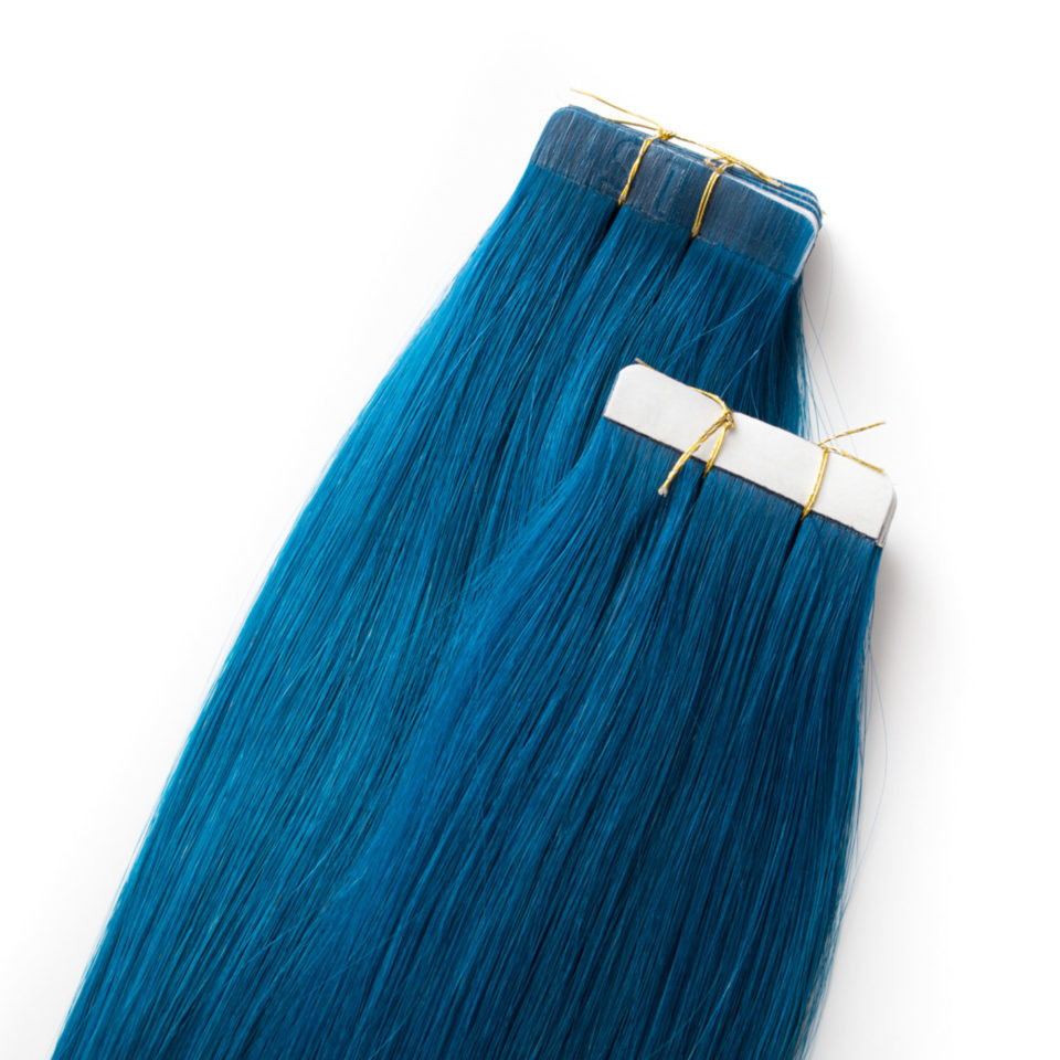 Seamless1 Electric Blue Ultimate Tape Extentions 21.5-22 inches / 54.5-56 cm-20 Pieces-47-50 grams