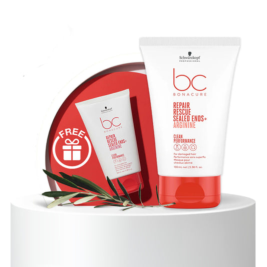 Schwarzkopf Bc Repair Rescue Sealed Ends+ 100ML ** Free Repair Rescue Sealed Ends 30ML **