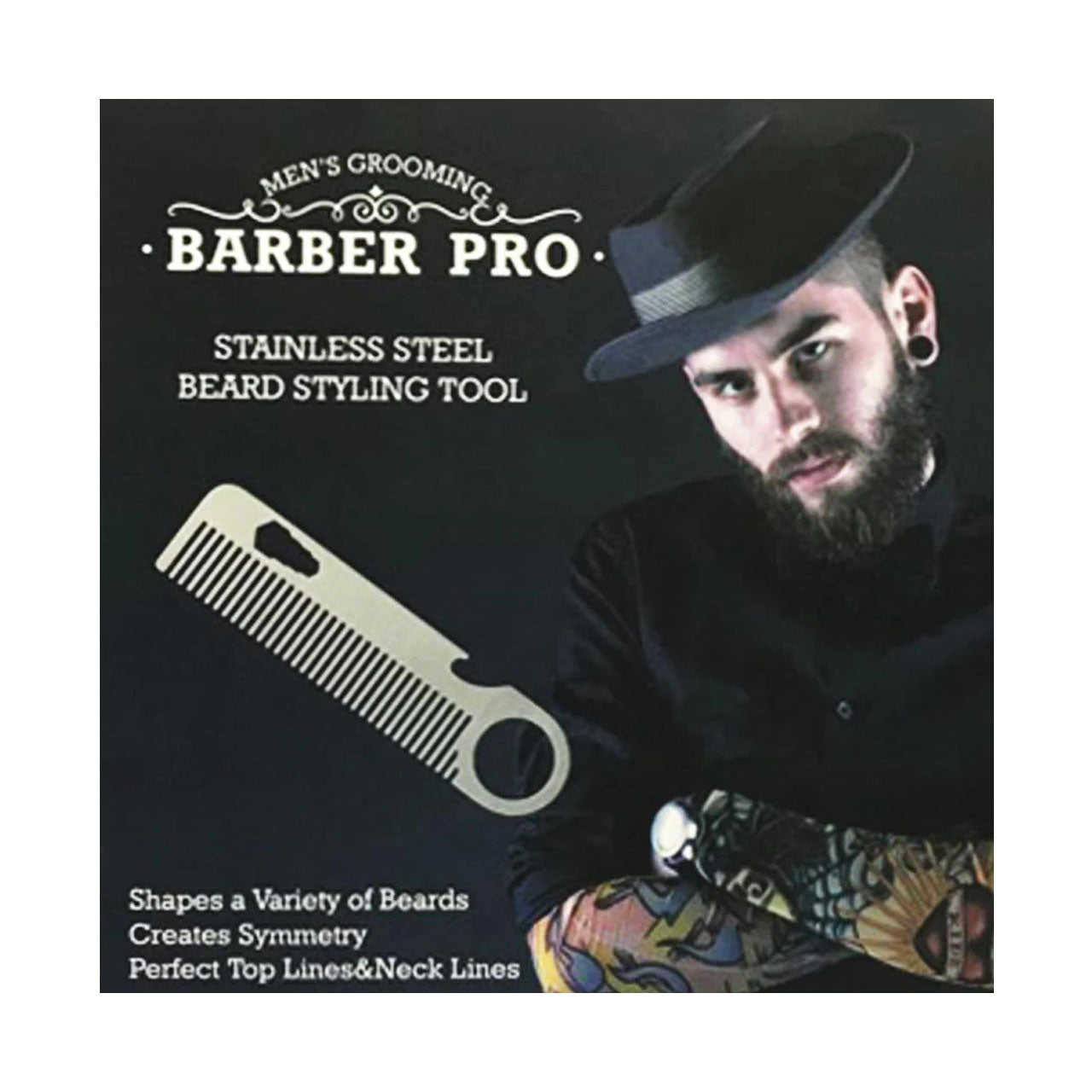 Barber Pro Stainless Steel Beard Comb Styling Tool