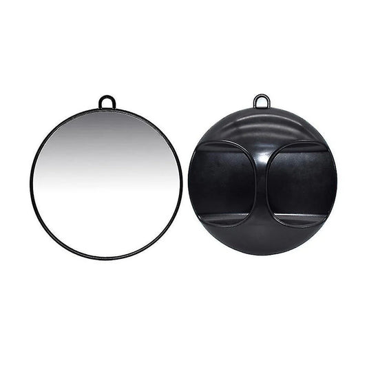 ROUND BLACK MIRROR WITH HANDLE