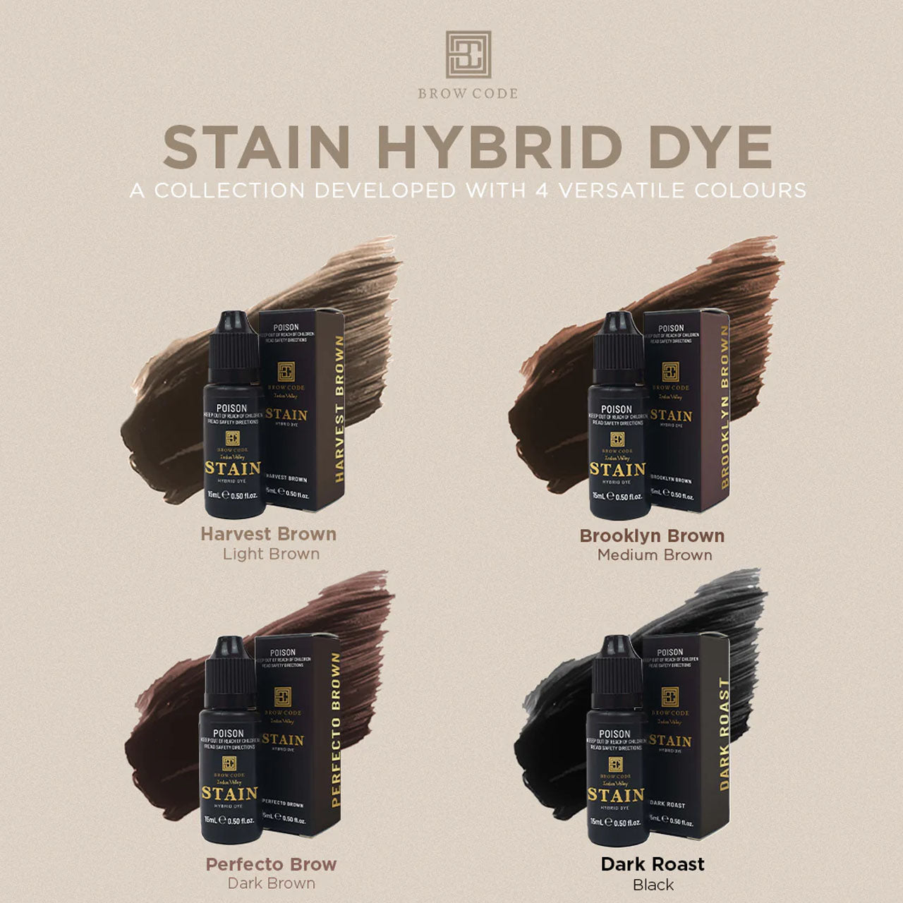 Brow Code Stain Hybrid Dye Toasted Taupe 15ml