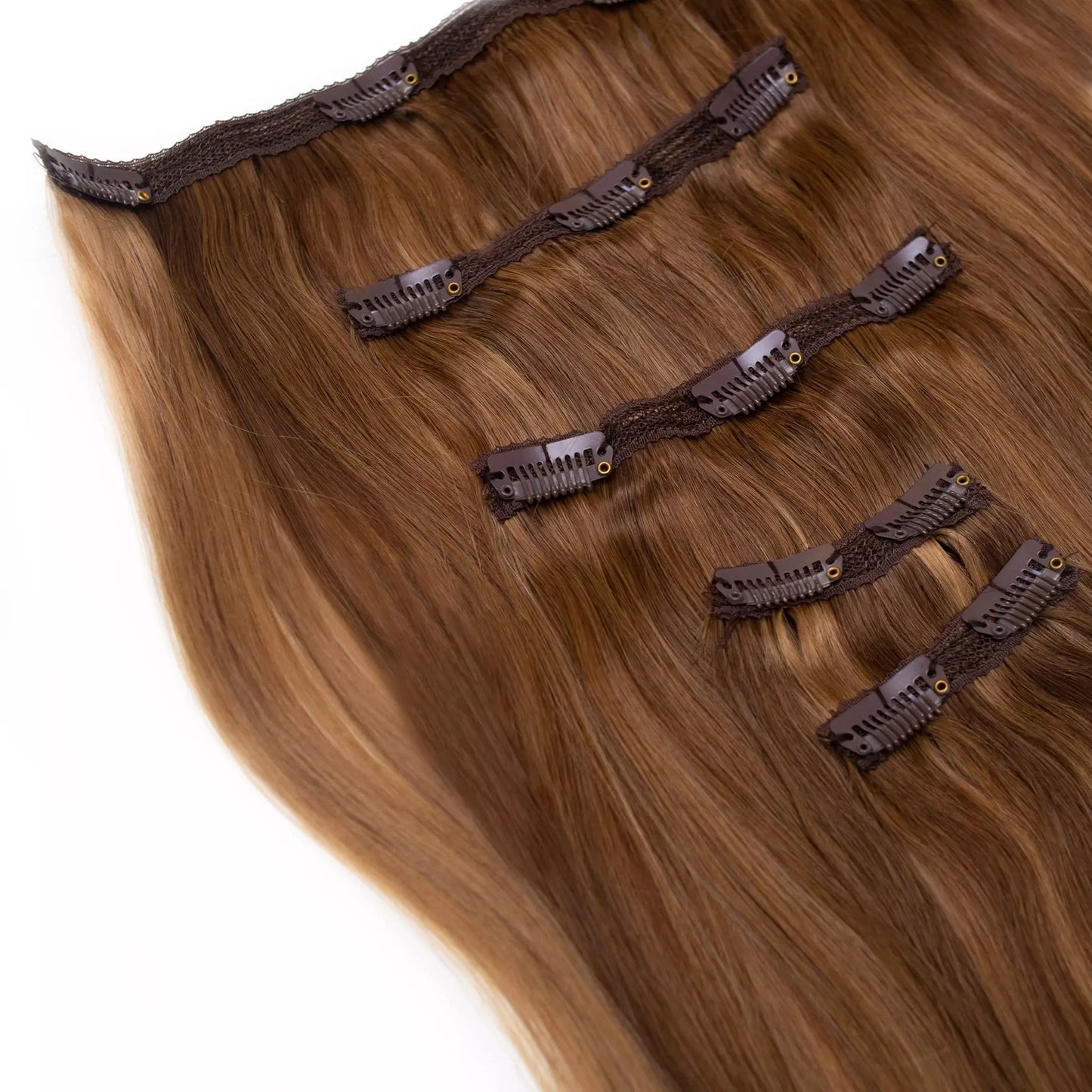 Seamless1 Caramel Blend Clip-in Human Hair in 5 piece 21-22 inches / 53.5-56 cm - 110 grams