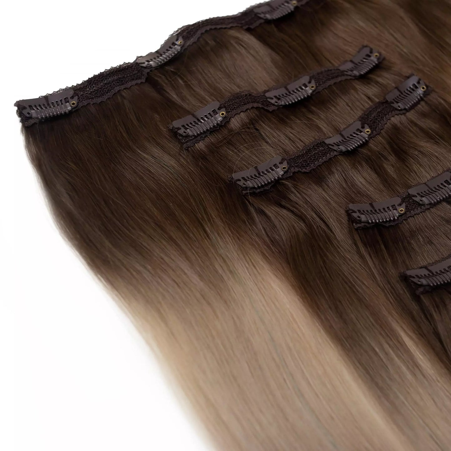 Seamless1 Coffee n Cream Clip-inHuman Hair in 5 piece 21-22 inches / 53.5-56 cm - 110 grams