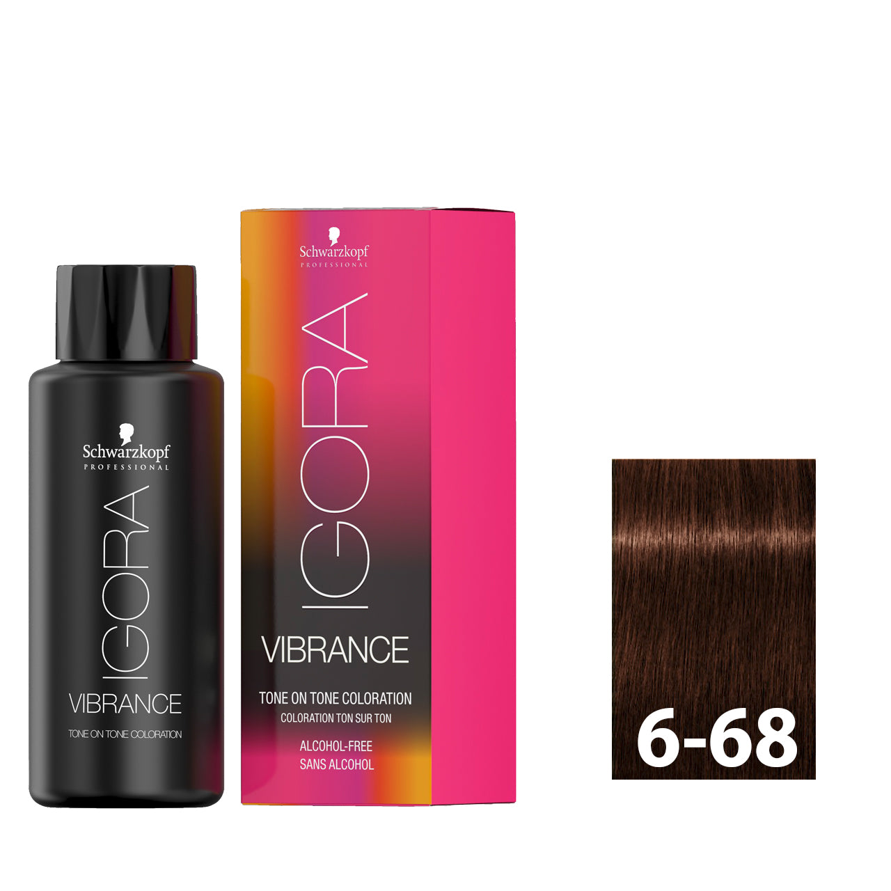 Dark blonde red violet hair after using SCHWARZKOPF IGORA VIBRANCE 6-68