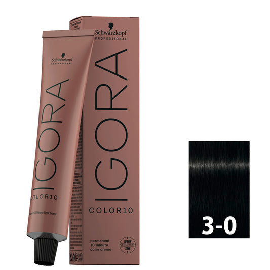 Dark brown hair after using SCHWARZKOPF IGORA COLOR10 3-0
