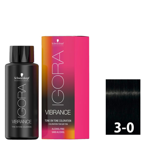 Deep dark brown hair after using SCHWARZKOPF IGORA VIBRANCE 3-0
