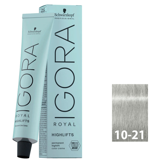Extra light ash violet blonde hair after using SCHWARZKOPF IGORA ROYAL HIGHLIFTS 10-21
