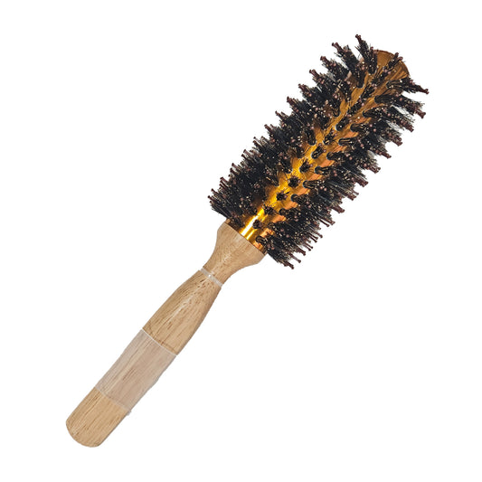 Wooden Thermal Bristle Hair Brush 25MM - Professional Boar & Nylon Blend