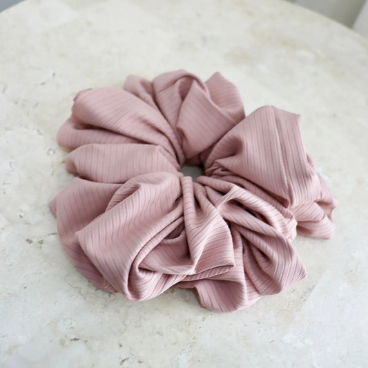 Ombrello Soft Pink Ribbed Jersey Scrunchies