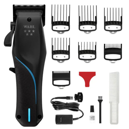 Front view of the Wahl Vapor Cordless Clipper with F32 FADEOUT Blade showing the innovative blade design. design.