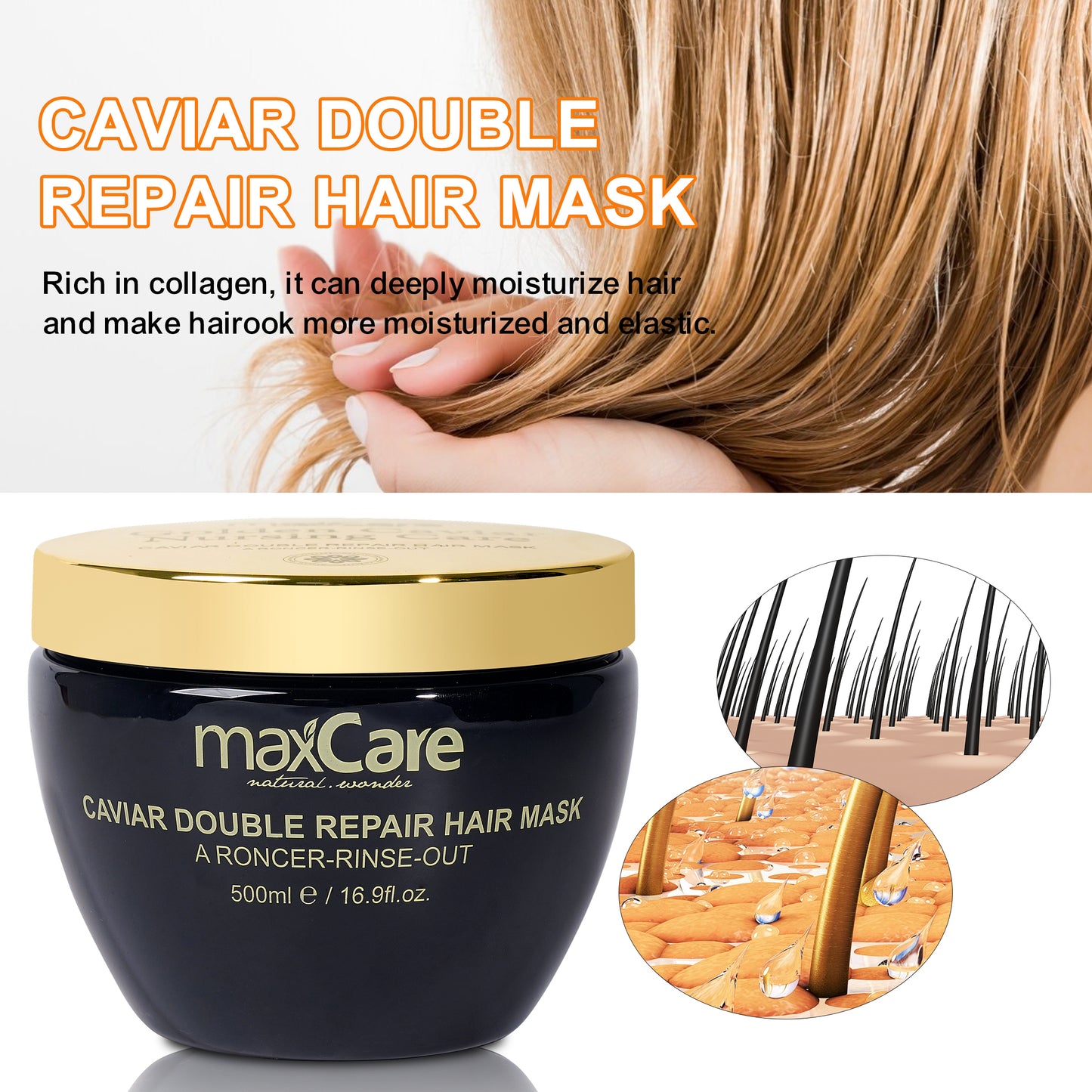 Maxcare Caviar Double Repair Hair Mask 500ML