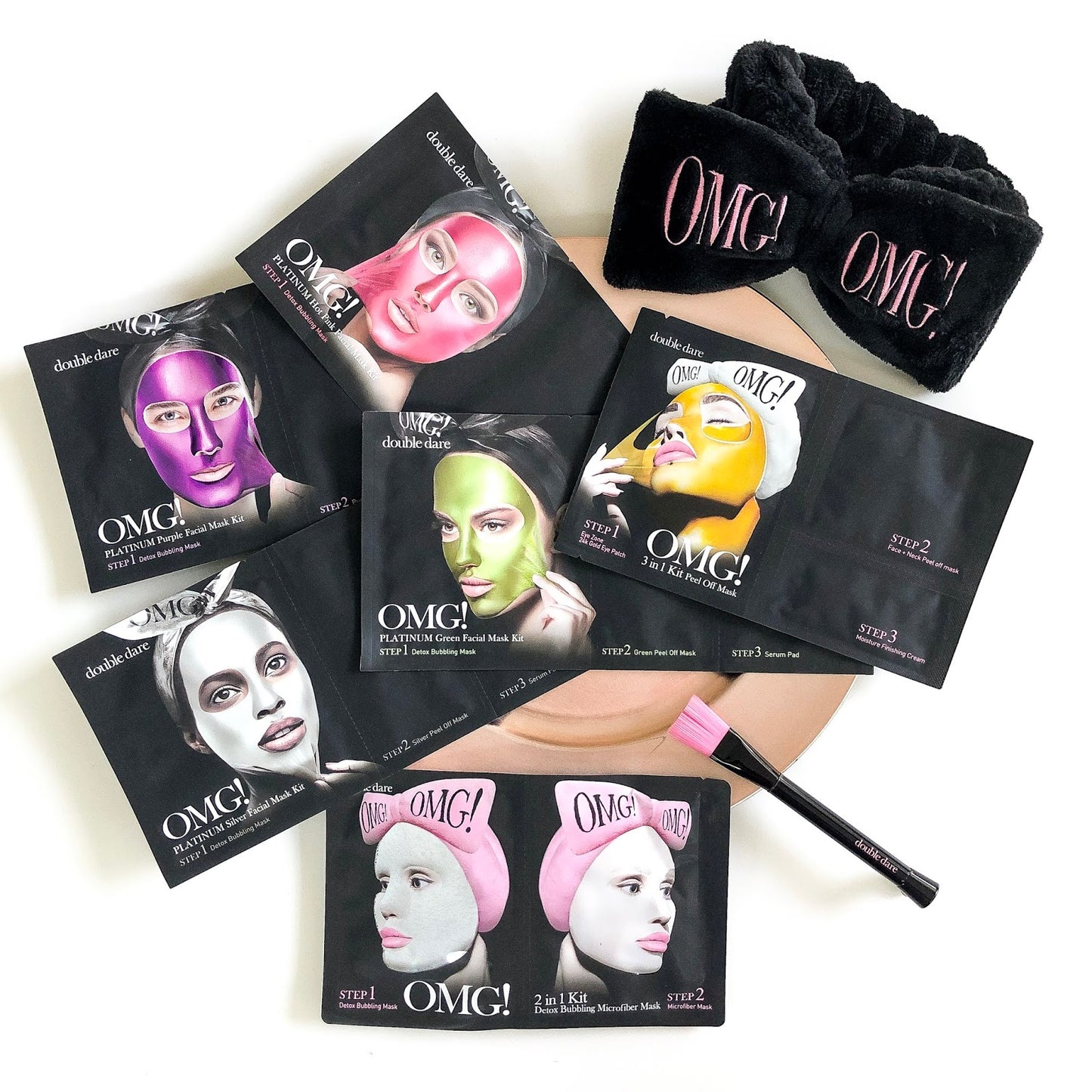 Mask Set - 24K Gold Eyes - Charcoal Clay Mask - U Zone Clay Mask - Moisture Mask