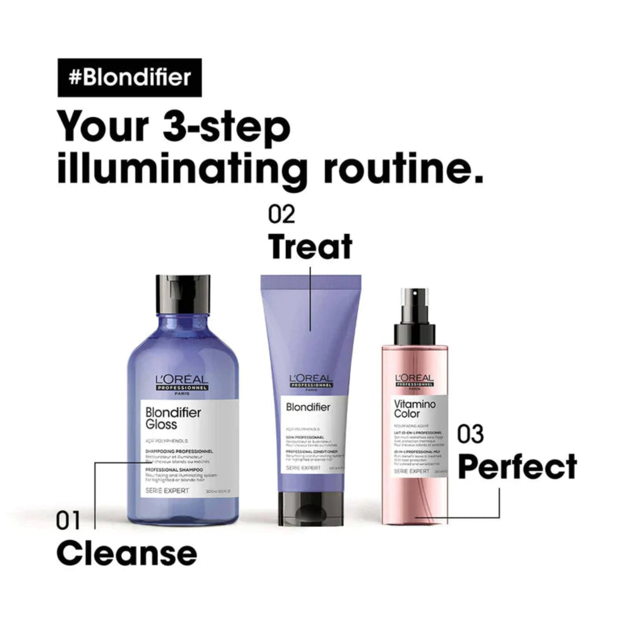 L'Oréal Professionnel Blondifier Conditioner 200ML bottle showing professional blonde hair care product with illuminating formula