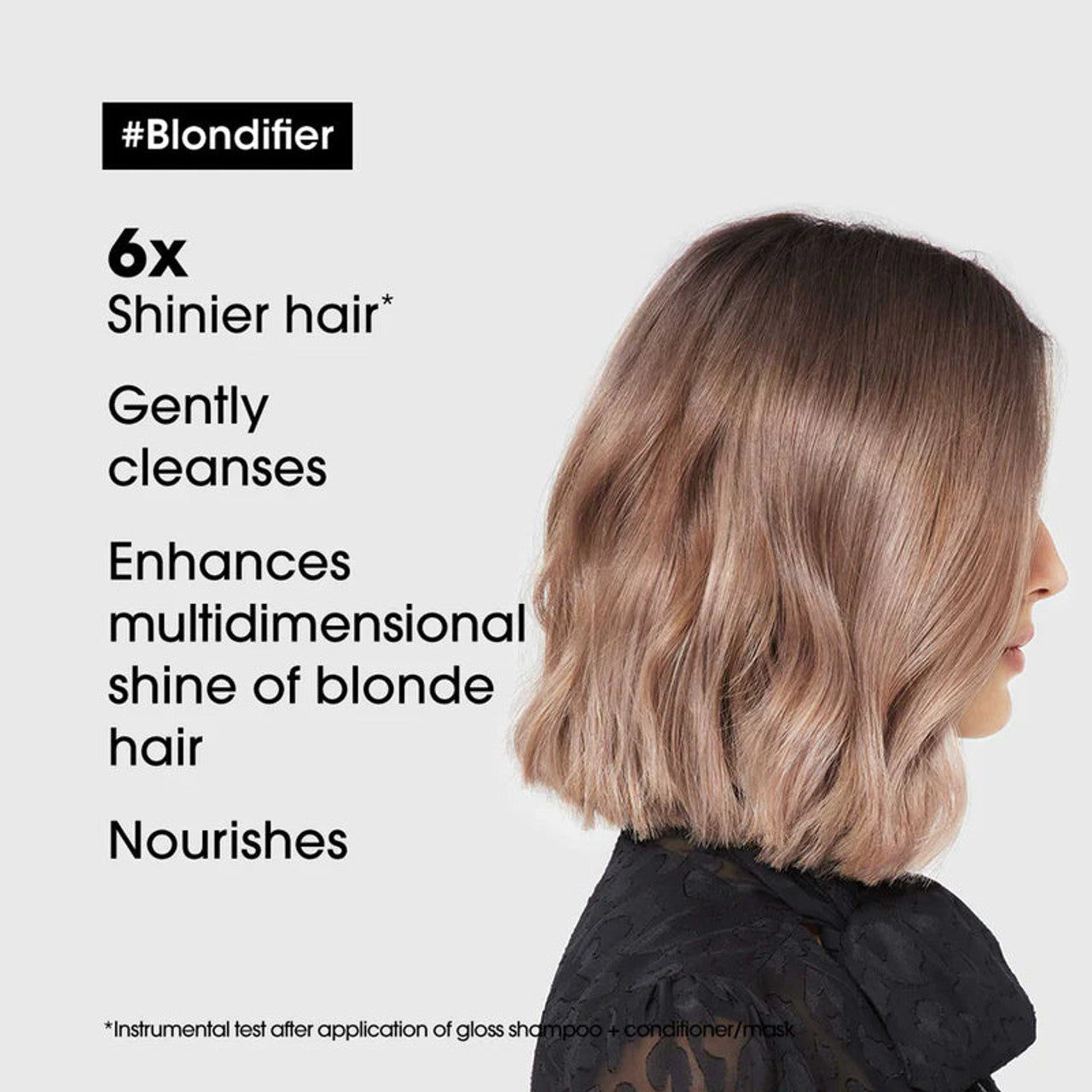 L'Oréal Professionnel Blondifier Gloss Shampoo 1500ML bottle with usage instructions and ingredients panel