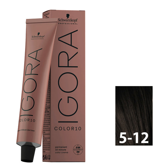 Light ash brown hair after using SCHWARZKOPF IGORA COLOR10 5-12