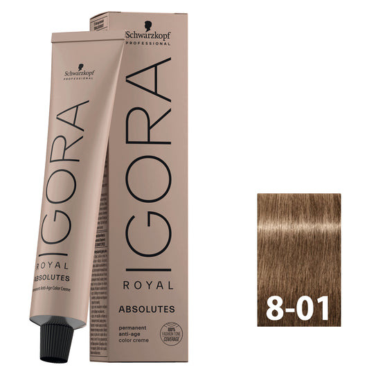 Light blonde ash hair after using SCHWARZKOPF IGORA ABSOLUTES 8-01