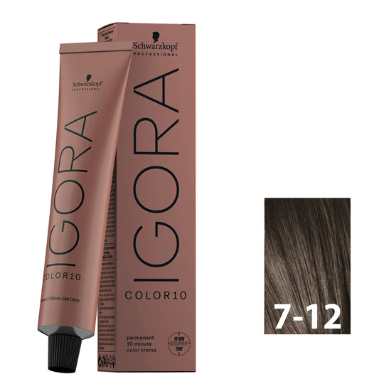 Light blonde ash hair after using SCHWARZKOPF IGORA COLOR10 7-12