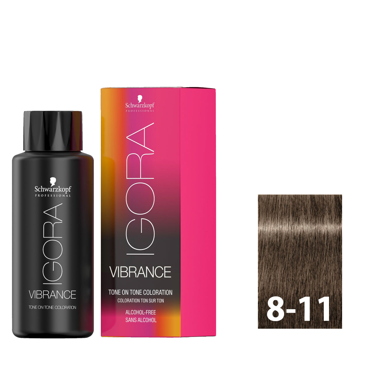 Light blonde cendré extra hair after using SCHWARZKOPF IGORA VIBRANCE 8-11