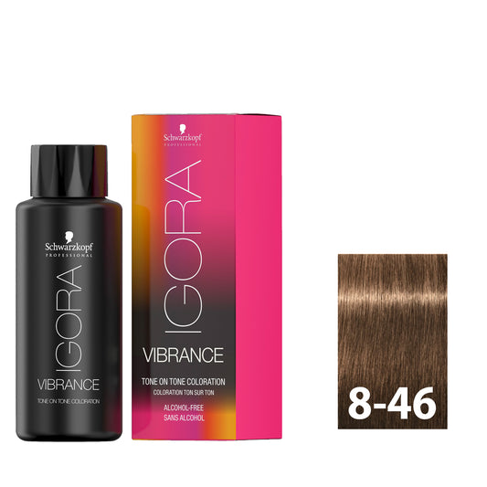 Light blonde red violet hair after using SCHWARZKOPF IGORA VIBRANCE 8-46
