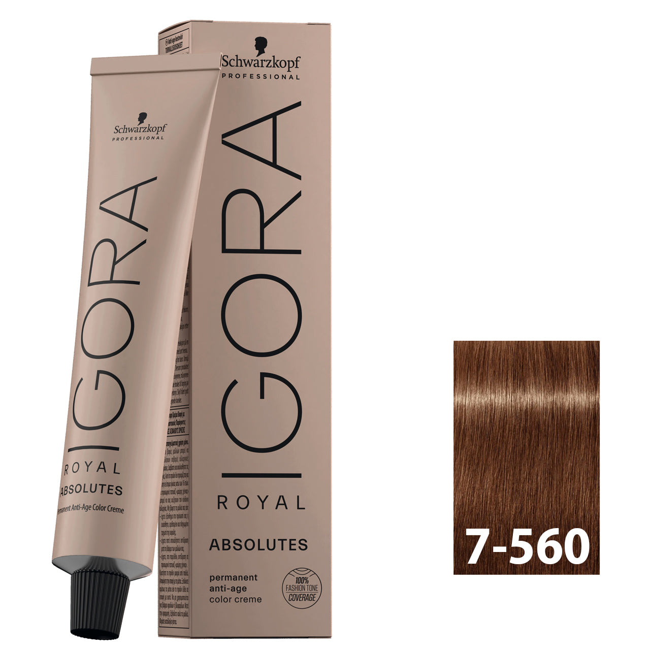 Light brown chocolate copper hair after using SCHWARZKOPF IGORA ABSOLUTES 7-560