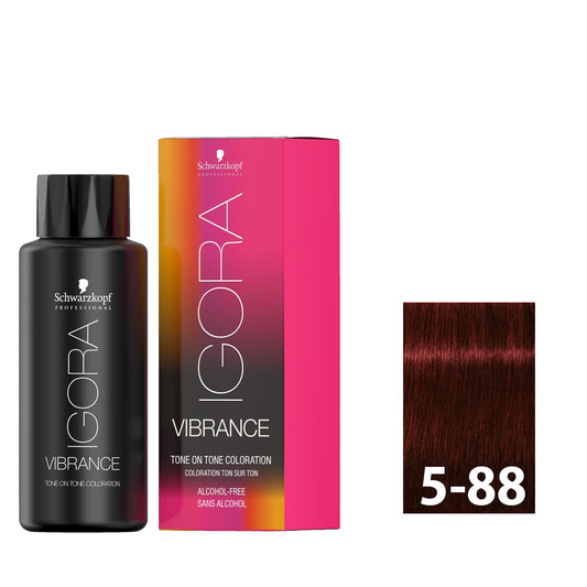 Light brown violet hair after using SCHWARZKOPF IGORA VIBRANCE 5-88