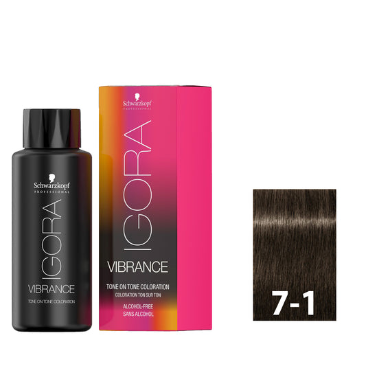 Medium ash blonde hair after using SCHWARZKOPF IGORA VIBRANCE 7-1
