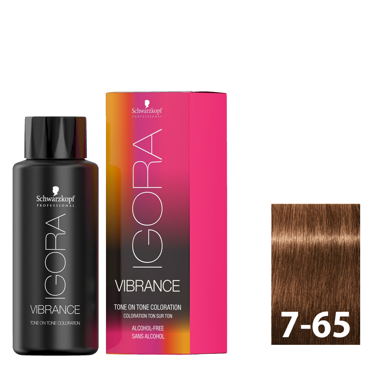 Medium blonde gold red hair after using SCHWARZKOPF IGORA VIBRANCE 7-65
